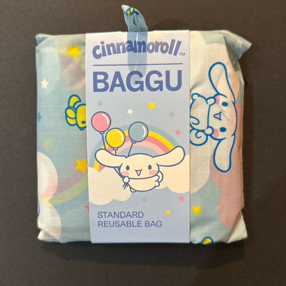 NWT BAGGU CINNAMOROLL Standard Size Reusable Bag - Discontinued Pattern